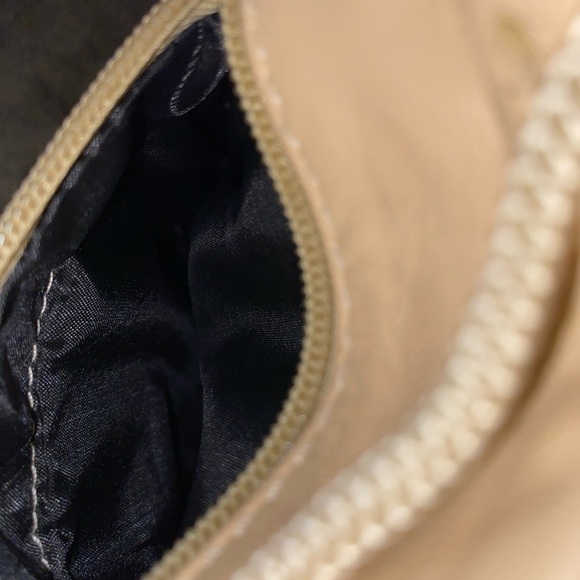 𝅺EUC Vintage Peach Pink Leather Patchwork Mini Shoulder Bag 5 x 7”/ 21.5” Strap - Picture 7 of 10